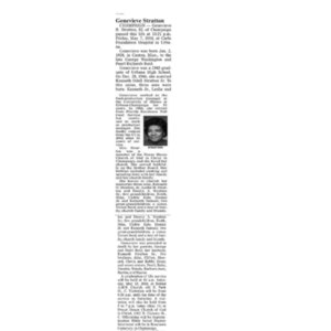 Genevieve Stratton Obituary